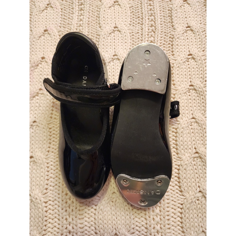 Danskin Black Patent Mary Jane Kids Tap Dance Shoes Brand New Size 9 Toddler